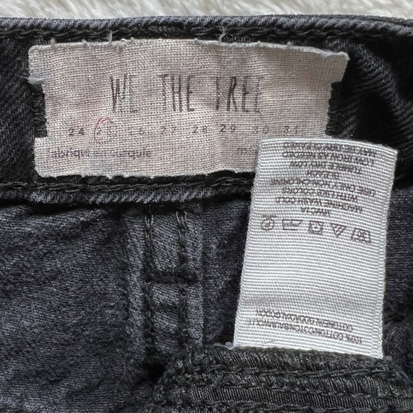 Free People Distressed Fringe Hem Light Black Buttonfly Cutoff Denim Mini Skirt - Picture 12 of 13